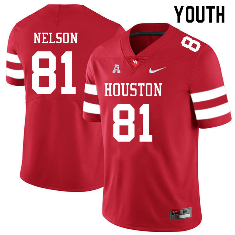 Youth #81 CJ Nelson Houston Cougars College Football Jerseys Sale-Red